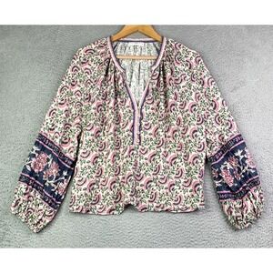 NATURAL LIFE Pink and Green Floral Crop Top